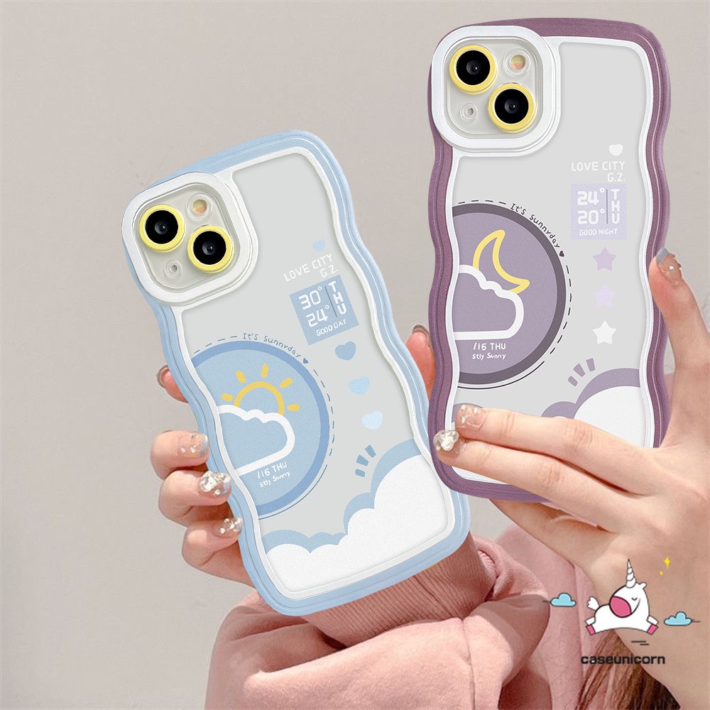 Casing Soft Case Samsung A14 A04 A12 A23 A04s A50 A13 A03s A04E A32 A21s A52 A53 A50s A22 A52s A33 A02s A31 A30s A20 A11 A51 M32 Wavy Edge Siang Malam Ramalan Cuaca Couple Cover