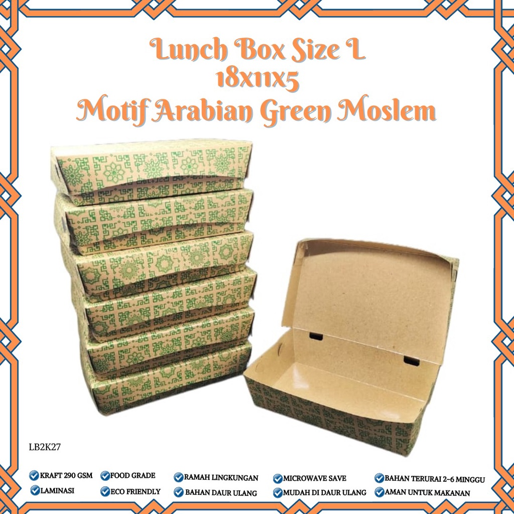 Paper Lunch Box Large Lunch Box Large (LB2K27-Laminasi)