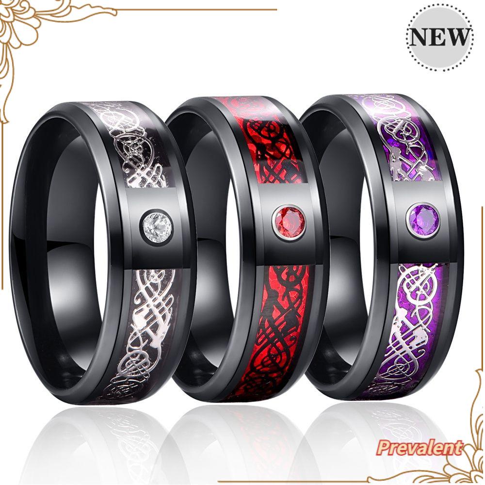 Preva Rings Perhiasan Fashion Baru Baja Titanium Zirkon Batu Rings