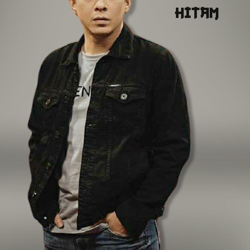 FREE ONGKIR!Jaket Jeans Pria Terbaru Z-NINE Ariel Noah Motif Polos Dan Sobek Jaket Denim Khaky-Grey-