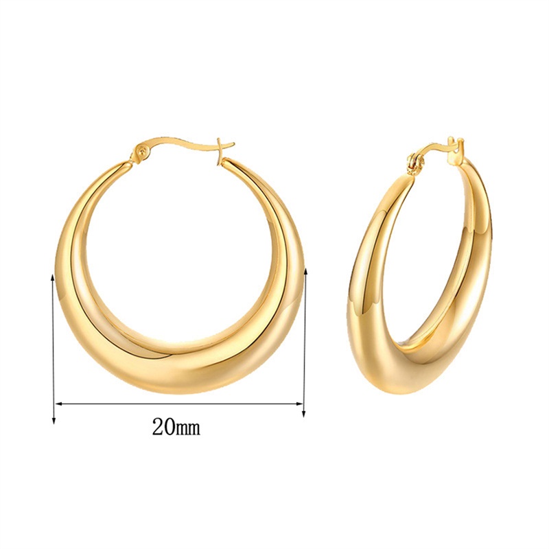 1pasang Perhiasan Fashion Baru droplets oval hoop