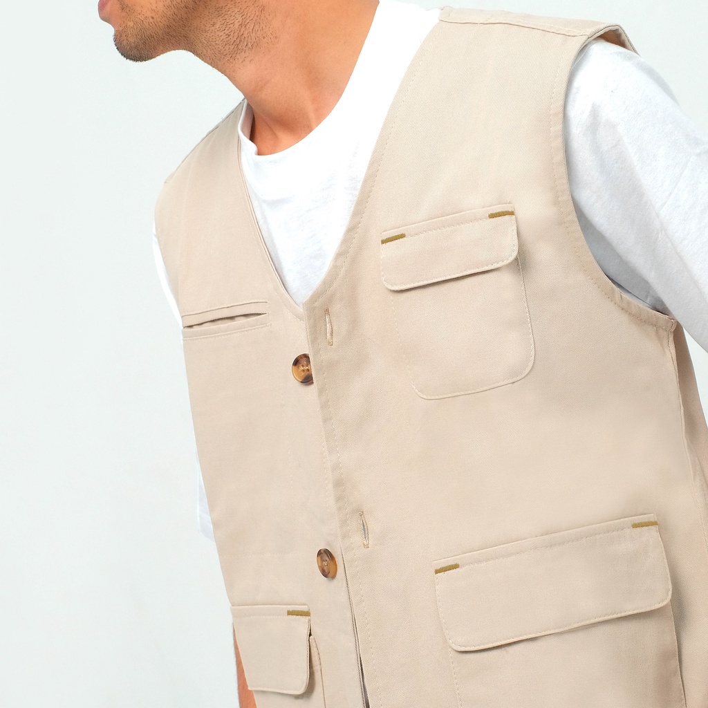 ORCA - Plait Chore Vest, Beige