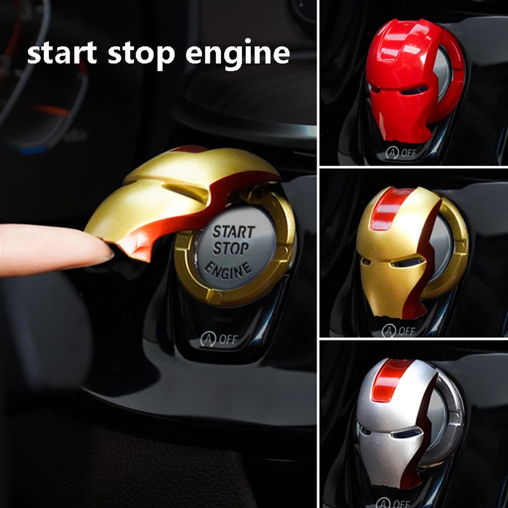 150 ° Stiker Lis Penutup Tombol Saklar Mobil Yang Dapat Diputar Stiker Dekorasi Interior Mobil Mesin Ignition Start Stop Button Cover Pelindung 3D Aksesoris Interior Mobil