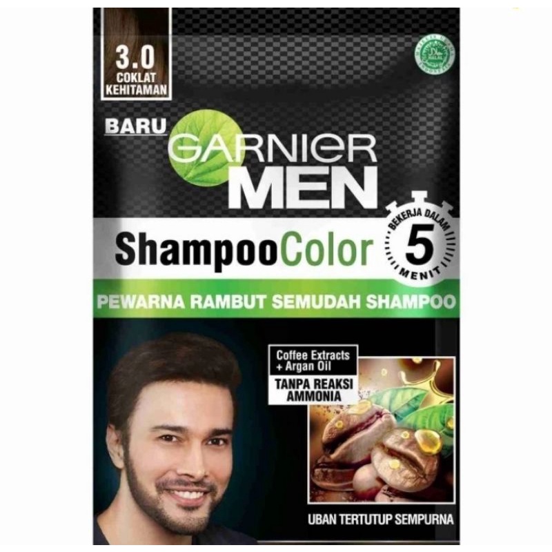 Jual GARNIER MEN SHAMPOO COLOR PEWARNA RAMBUT COKLAT KEHITAMAN, HITAM