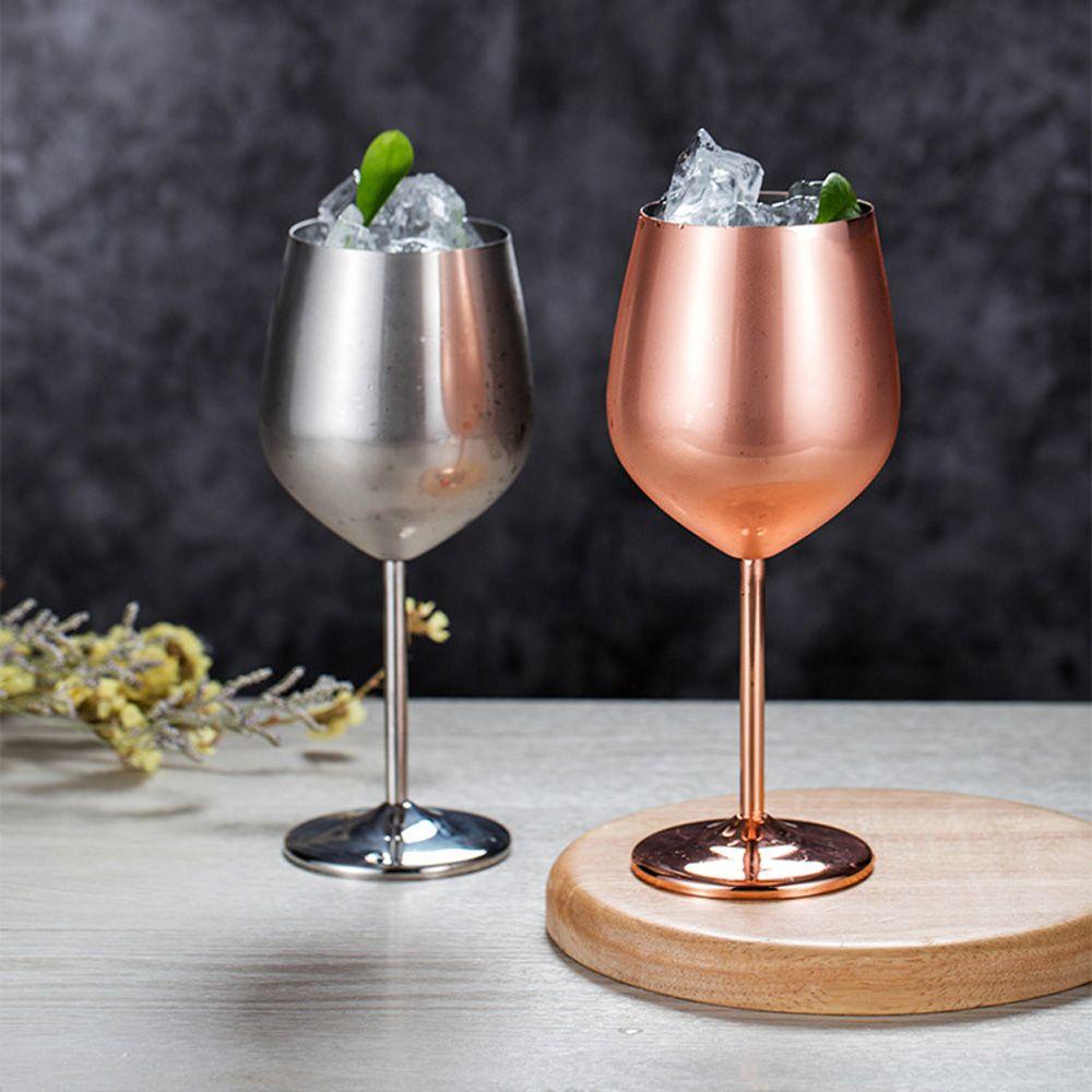 [Elegan] Cangkir Wine Stainless Steel Tahan Lama High Quality Drinkware Juice Goblets Drink Red Wine Barware Alat Bar