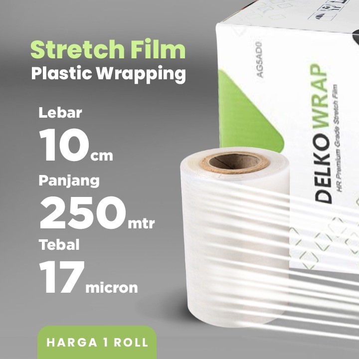 Plastik Strech Film Wrap / Wraping / Wrapping 10cm x 250m Bening