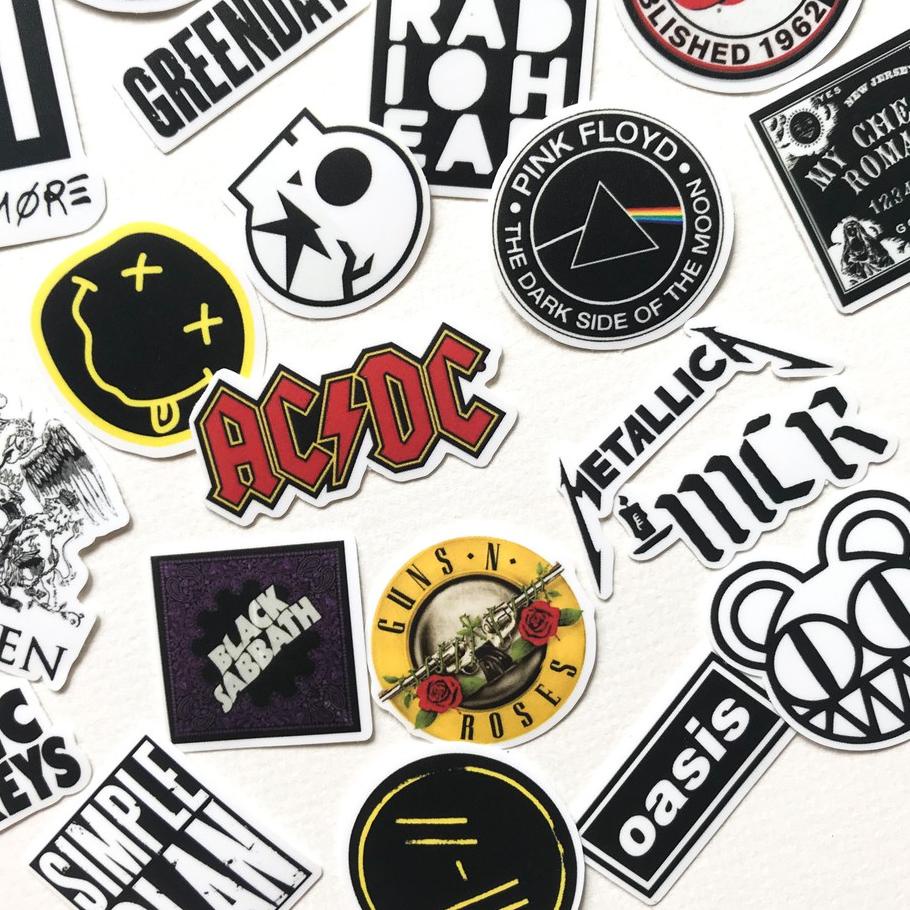 

⟳ 23 pcs Band rock tumblr sticker pack (Nirvana,metalica, acdc, one ok rock) ✉