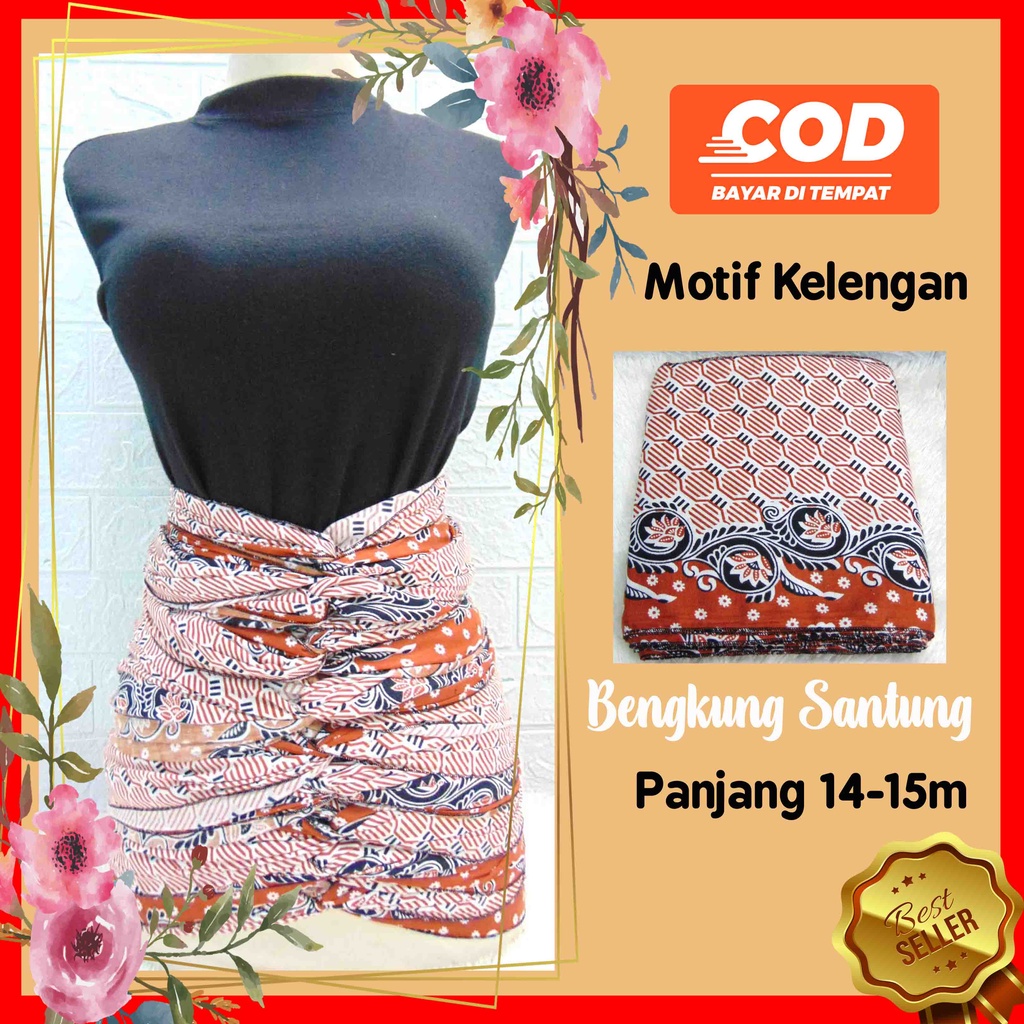 Bengkung Santung Belly Binding Motif Polos Mekar