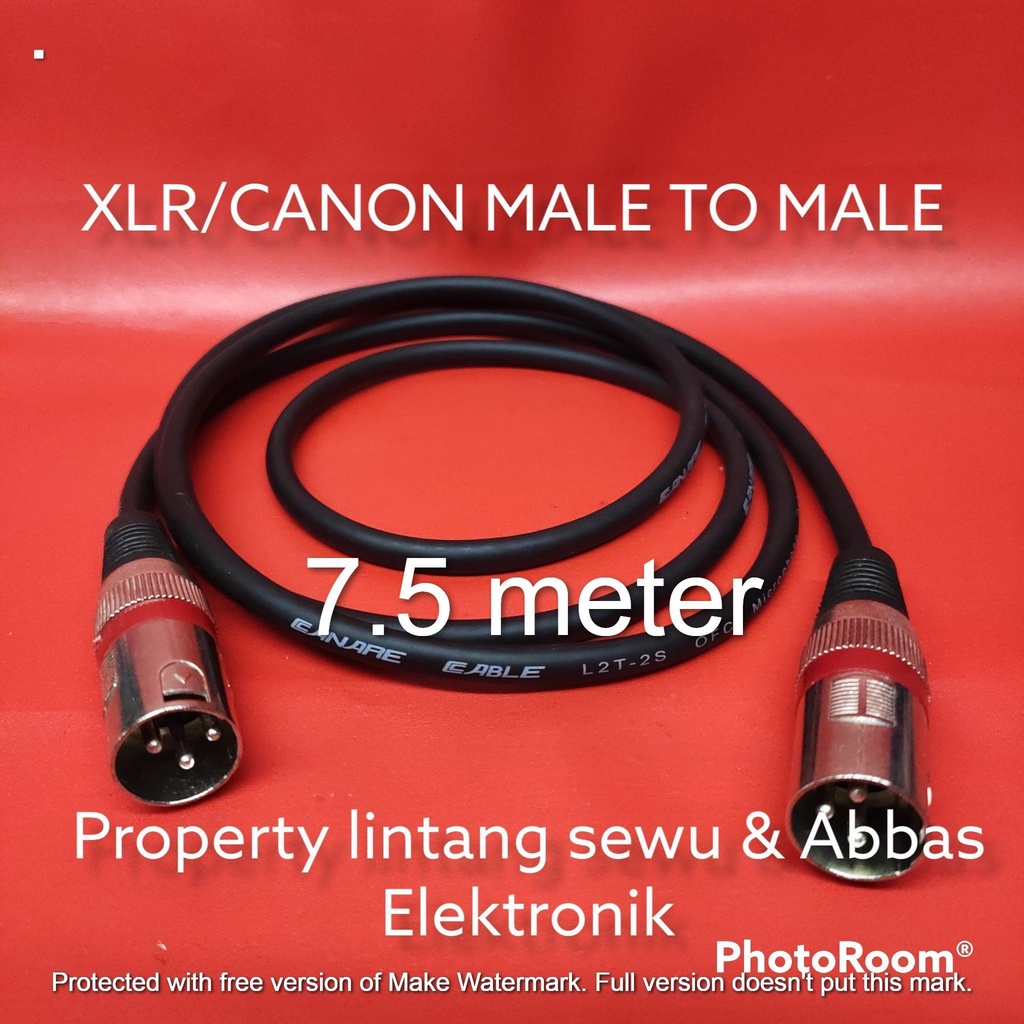 KABEL JEK XLR CANON MALE TO CANON MALE 7.5 METER