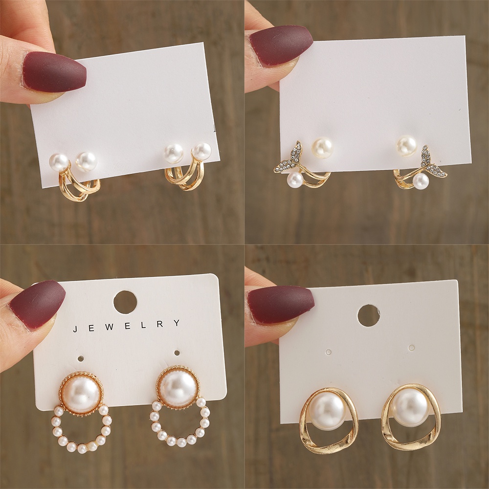 Fashion Kristal Mutiara Tulip Anting Untuk Wanita Hati Fishtail Bunga Drop Earring Perhiasan Aksesoris