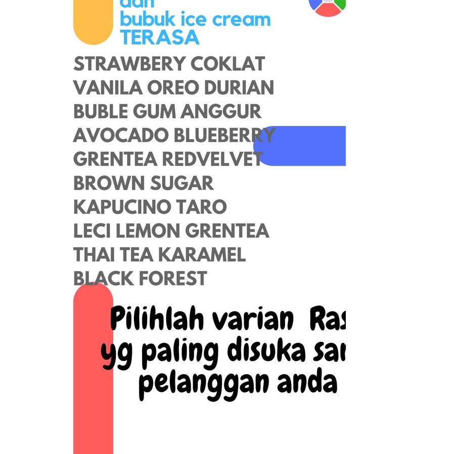 

>V44859) Bubuk ice cream 1 kg / bubuk es krim / powder ice cream 1 kg / ice cream