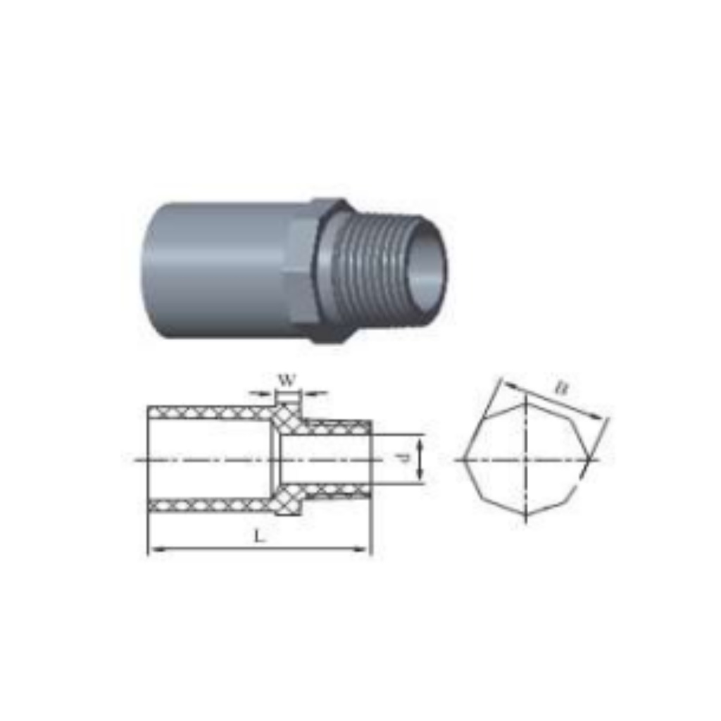 Lesso Valve Socket 1-1/4 inch / Valve Socket 1-1/4&quot;&quot; / Sok Drat Luar PVC