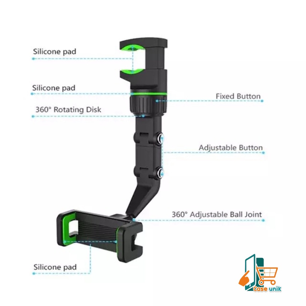 Car phone holder Original penyangga hp di mobil rearview mirror kaca tengah mobil jepitan Stand Handphone gagang spion tengah CS5052