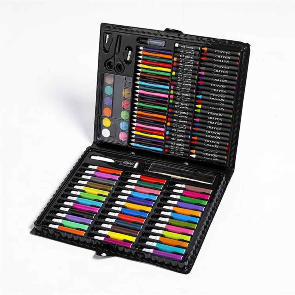 ART SET 150 IN 1 PENSIL WARNA DAN ALAT GAMBAR KOPER / MENGGAMBAR DAN MELUKIS ANAK / CRAYON SET