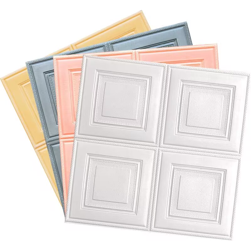 Wallpaper Dinding 3D Foam Kotak Batu Bata  Stiker Timbul Waterproof Dekorasi Rumah Kamar Kamar Tidur