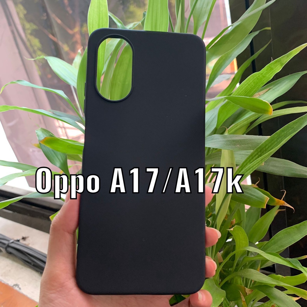 OPPO A17 OPPO A17K CASE BLACK PREMIUM NON PROTECT SOFTCASE SILIKON KARET HITAM CASING PELINDUNG KAMERA COVER PROTECT CAMERA