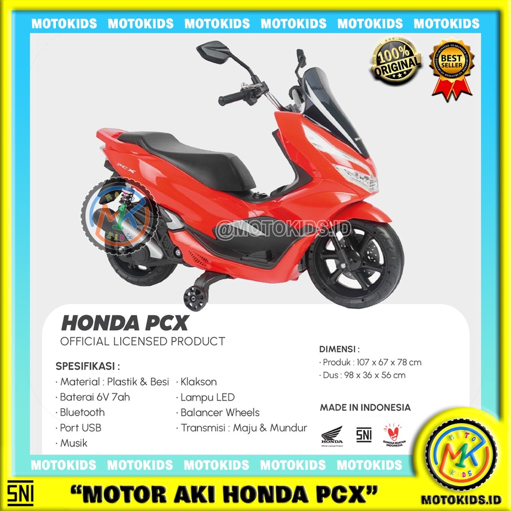 MOTOR AKI Anak PCX Anak Original PMB M988 LISENSI Honda Scoopy Anak RAID Nmax Ban Karet Motokids