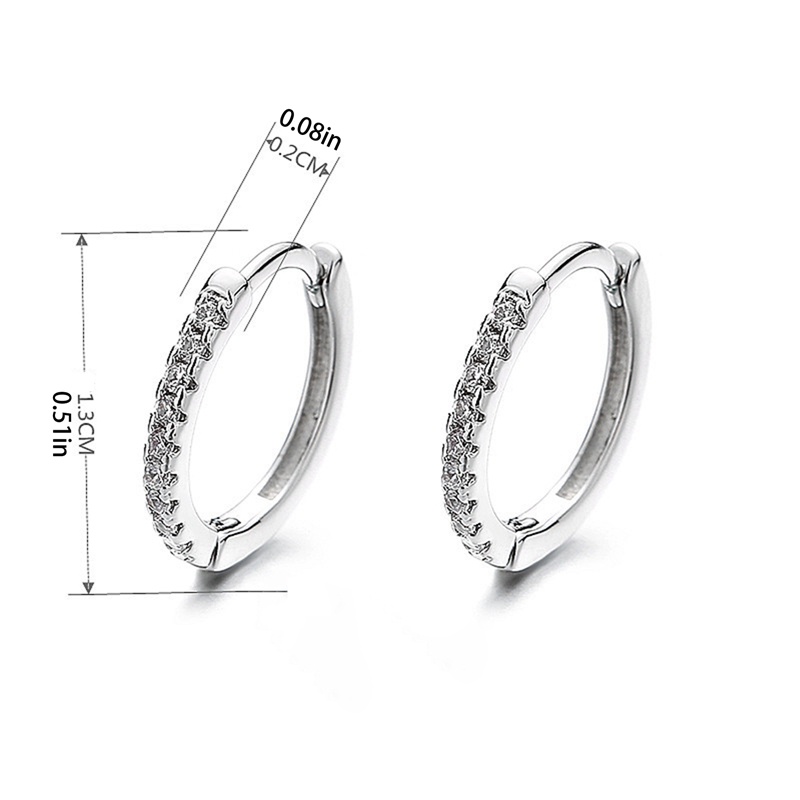 1pasang Anting Klip Kristal Korea Untuk Wanita Zirkon Earing Tanpa Lubang Perhiasan Anting Palsu Telinga Tunggal Tulang Klip Earings