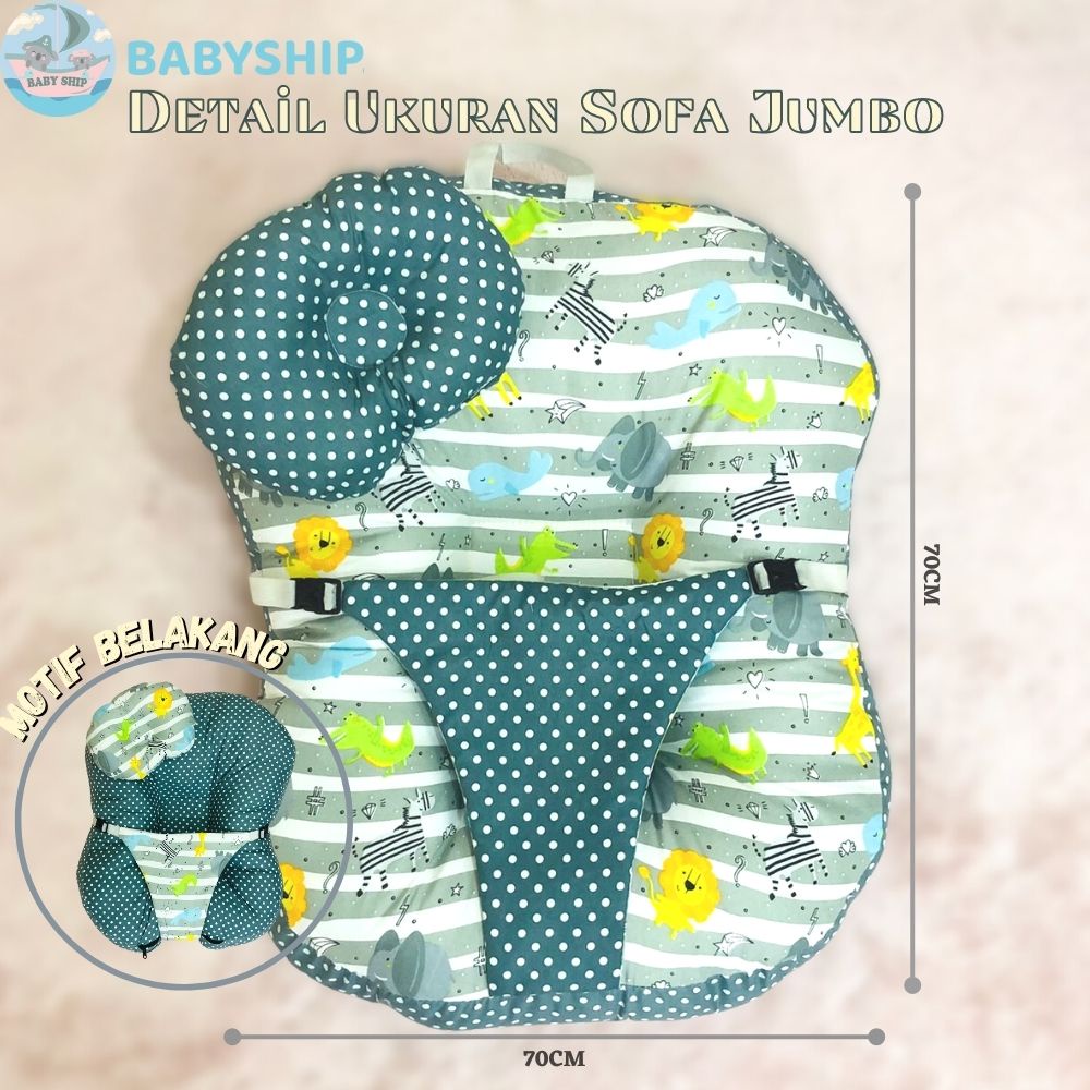 Sofa Bayi Jumbo Multifungsi Dengan Gesper Pengaman Free Bantal Peyang dan Tas Mika [ Merk BabyShip ] / Kasur Bayi / Bantal Bayi