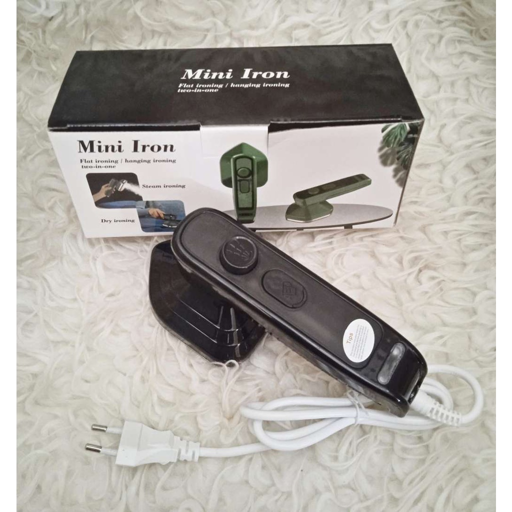 Setrika Uap Mini Portable Iron Steam Travel 2 in 1 Serbaguna Rumah Set