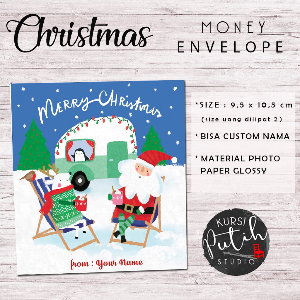 

amplop uang natal / Christmas money envelope tema santa and friends