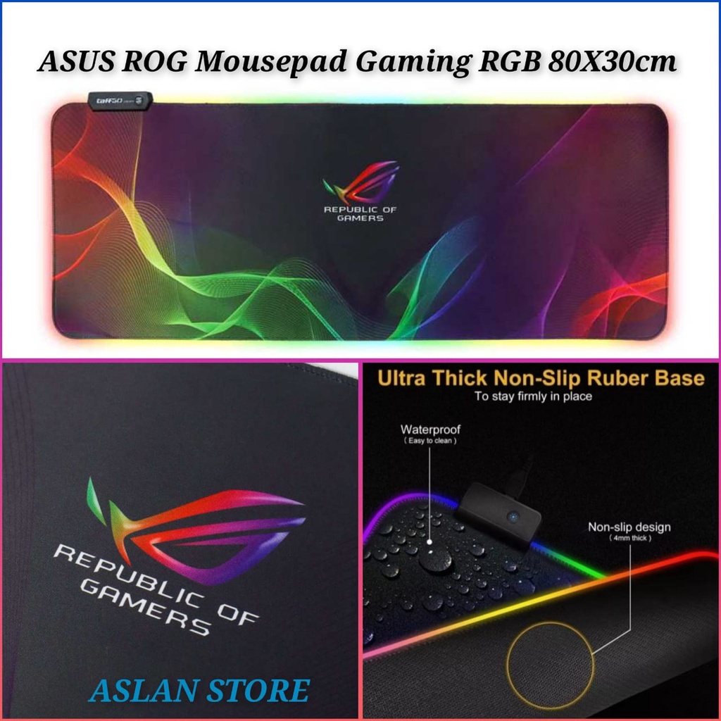 Asus ROG Gaming Mouse Pad mousepad LED RGB 300x80Ox3mm alas mouse dan keyboard