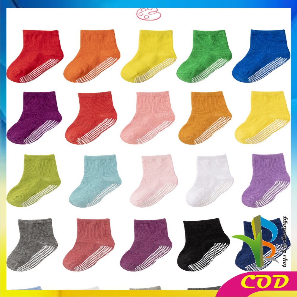 RB-P535 Kaos Kaki Anak 6 Pasang Anti Slip Pendek Polos Baby Kids Socks / Kaus Kaki Anak Anti Licin Anak Perempuan Laki Laki