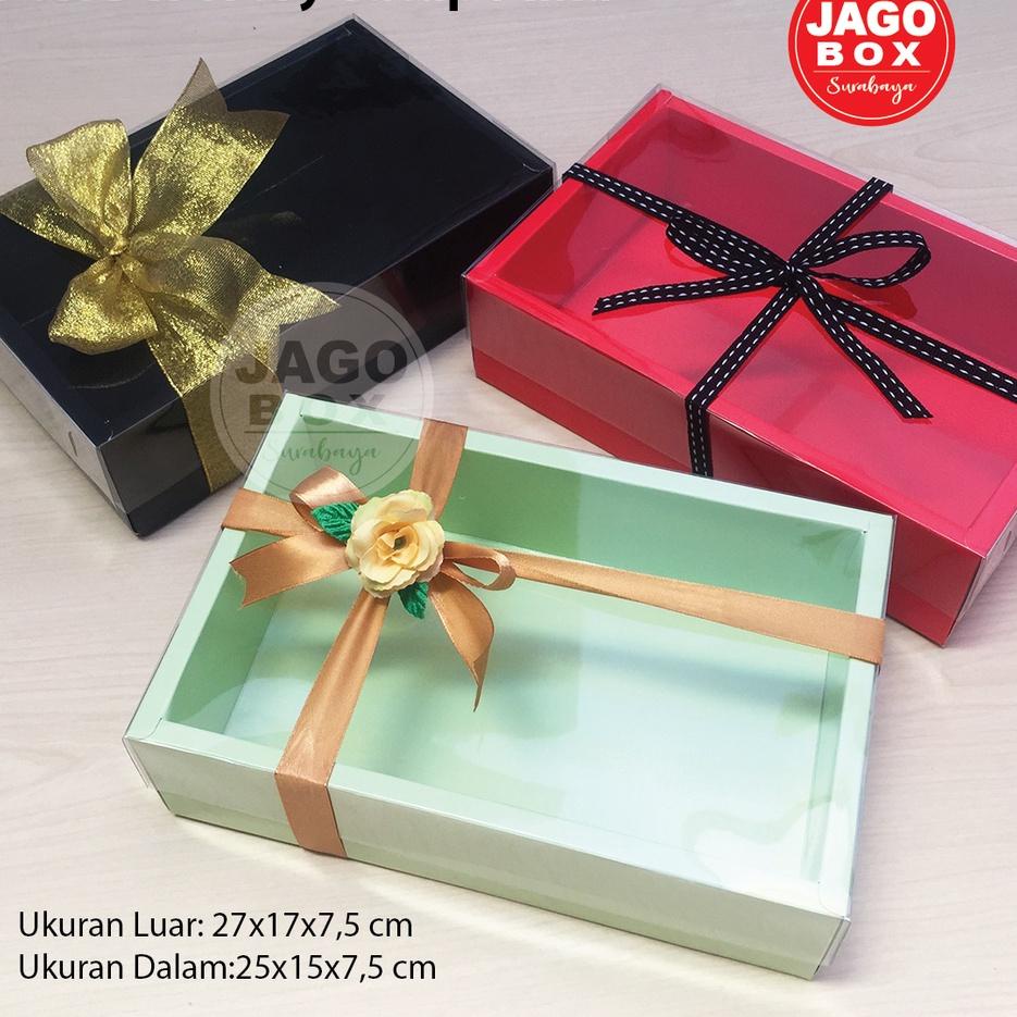 

⚡GROSIR⚡ Box DW Kue Kering Souvenir Ivory Warna + Tutup Mika 25x15x7.5 cm (uk.dalam) MINIMAL ORDER 5 BOX