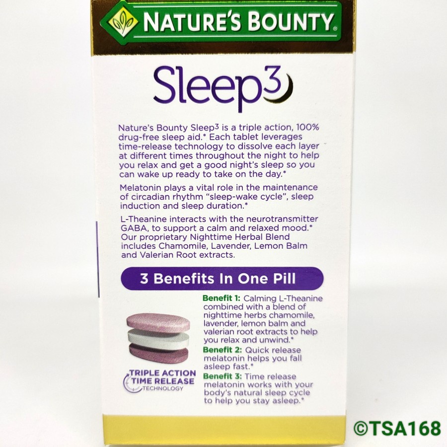 Nature Bounty Melatonin Sleep3 10 mg 15 30 60 120 Tab Nature's Bounty Sleep 3 Sleep Aid