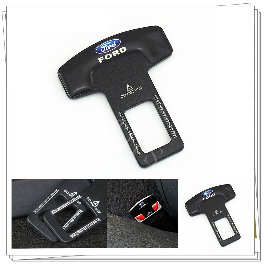Ford 1/2Pcs Klip Gesper Sabuk Pengaman Pengaman Mobil Metal Hard Plug Alarm Stopper Menghilangkan Suara Untuk Ecosport Focus Everest Fiesta Ranger Mustang