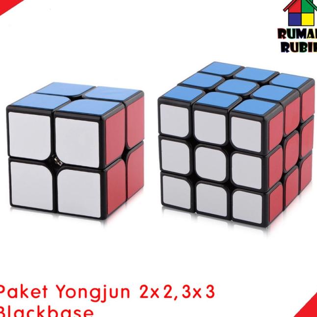 PAKET RUBIK 2X2 GUANPO + 3X3 GUANLONG ( BLACK ) / JUAL RUBIK MURAH