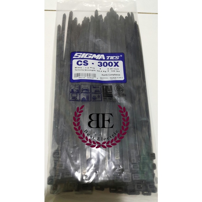 

OBRAL Kabel Ties / Kabel Tis / Cable Tie CS 300 X Hitam 30 cm SIGMA CS300X Code 5684