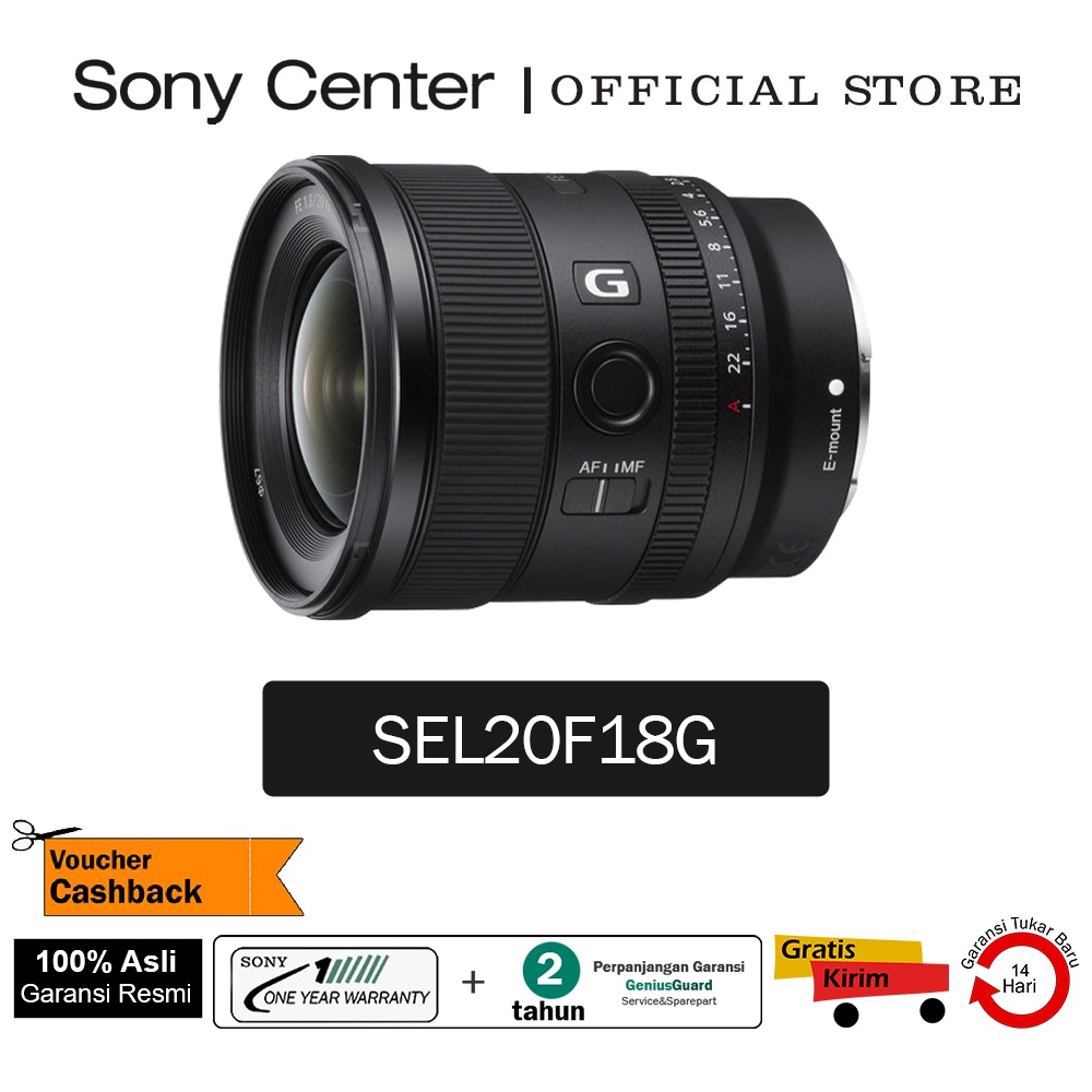 SONY FE 20mm F1.8 G / Lensa Sony Fix 20mm / Lensa Sony G Lens / Lensa ultra-wide / Lensa Kamera SEL2