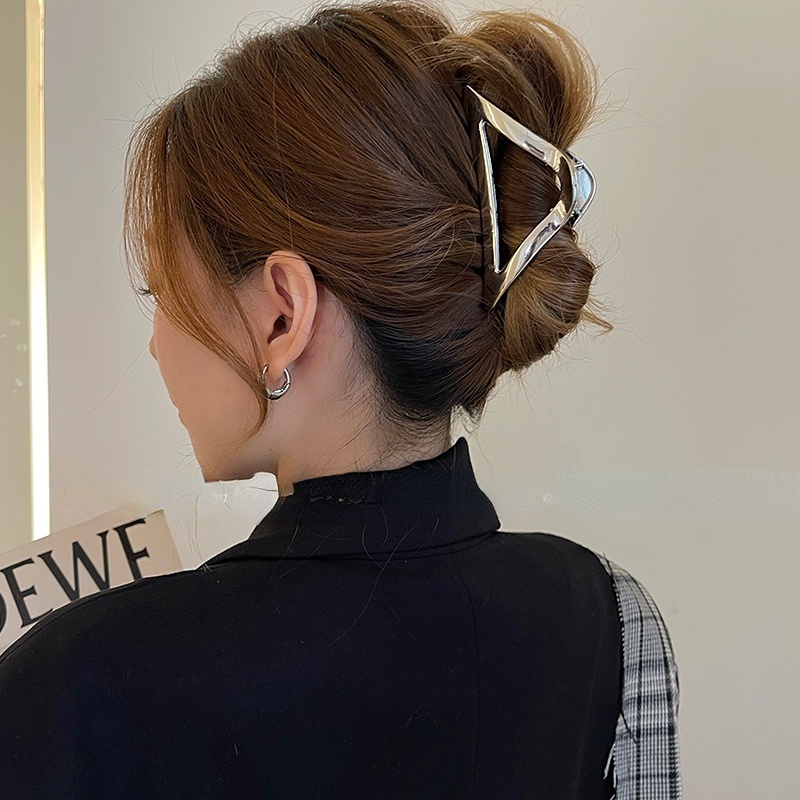 Simple Ins Metal Triangle Hairpin Klip Besar Klip Aksesori Rambut Klip Besar Untuk Wanita Perempuan