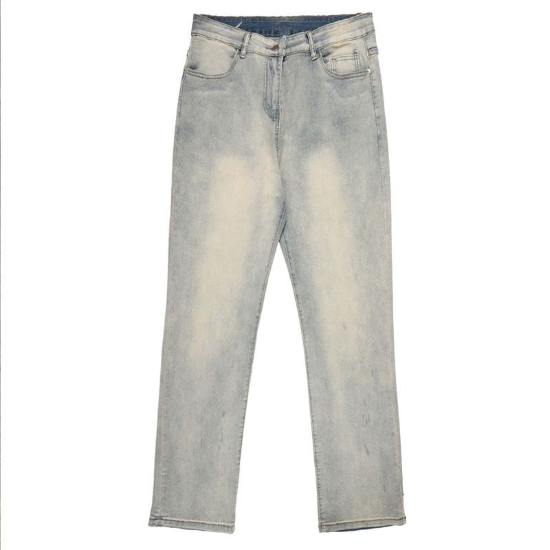 Celana Pria Jeans Kasual Pria Longgar Lurus High Street Vibe Celana Pria