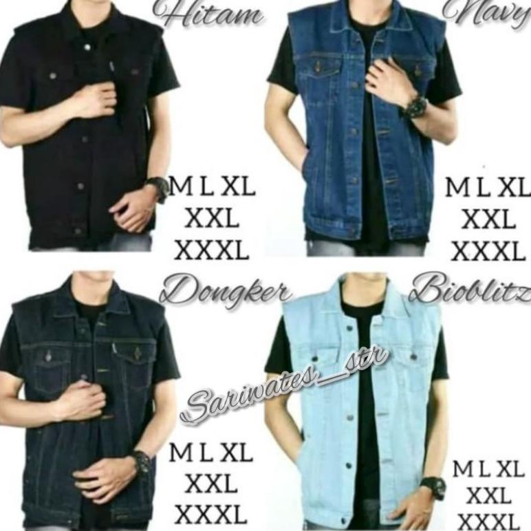ROMPI JEANS JUMBO XXL XXXL HITAM BIRU MUDA TELUR ASIN DARK NAVY BLUE DONGKER GREY VEST BIG SIZE POLO