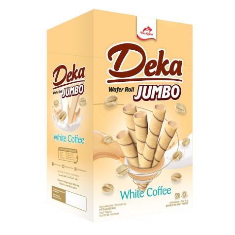 

Wafer Deka Roll Jumbo White Coffee dan Choco Banana 16 Gr