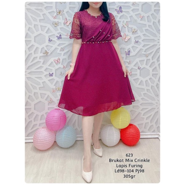 Dress Brukat malika mutiara