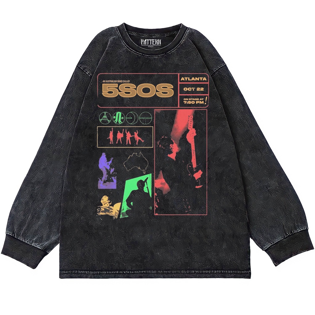 Patternmerch "5 second of summer tour atlanta" Oversize T-Shirt | Longsleeve Oversized | washing tee