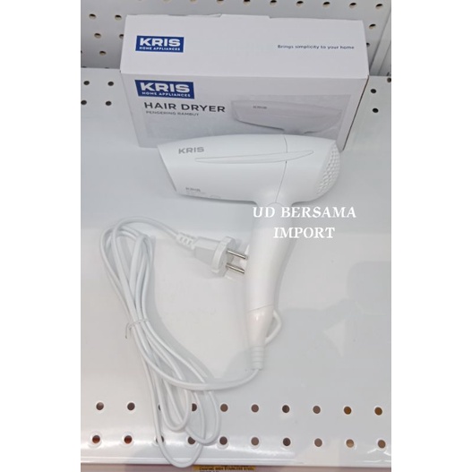 KRIS Travel Hair Dryer/Pengering Rambut/Hair Dryer Lipat - Putih