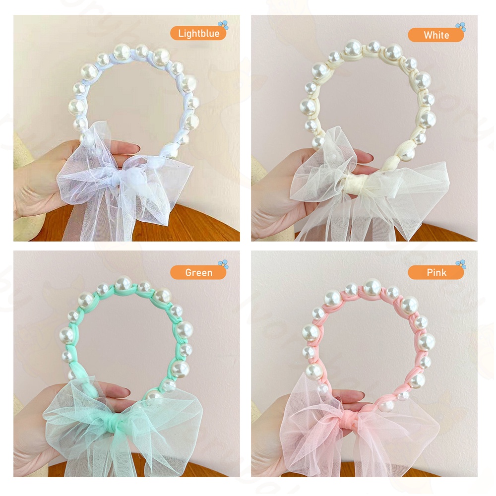 Ivorybaby Bando mutiara tali kepang bisa diikat Headband bandana bando anak korea