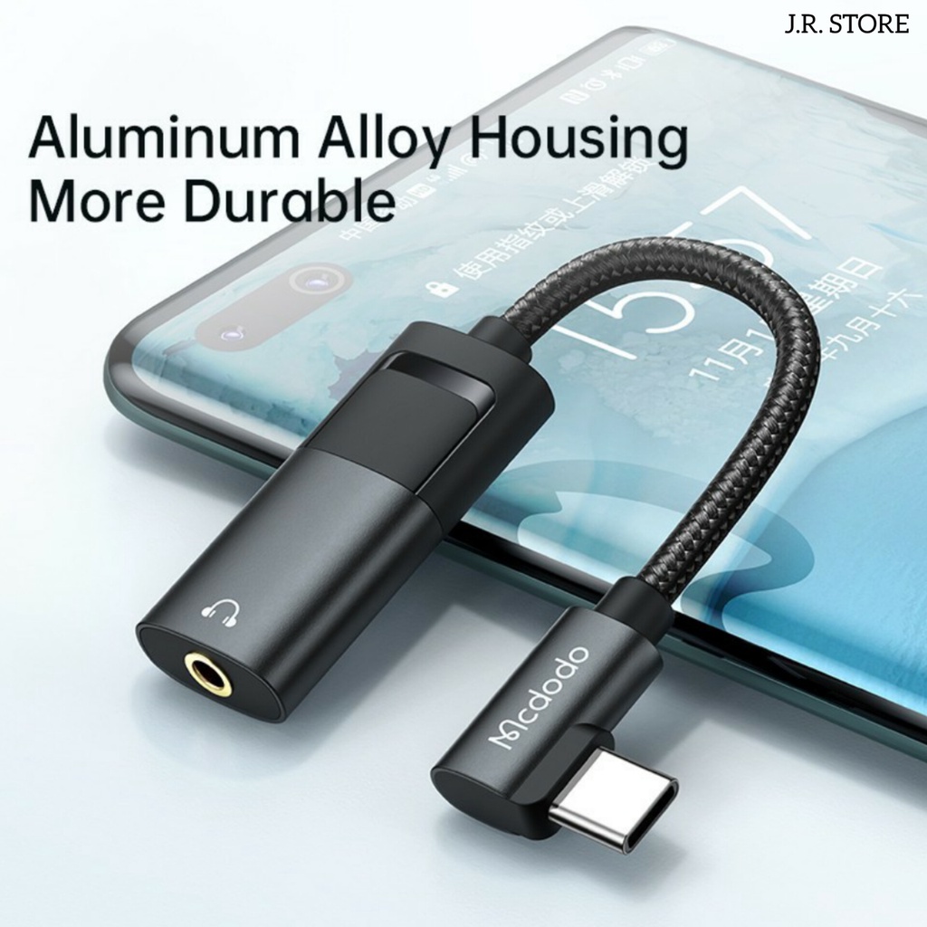 MCDODO CA1880 Converter Splitter TYPE - C ke AUX / TYPE - C to JACK 3.5mm / OPEN MIC