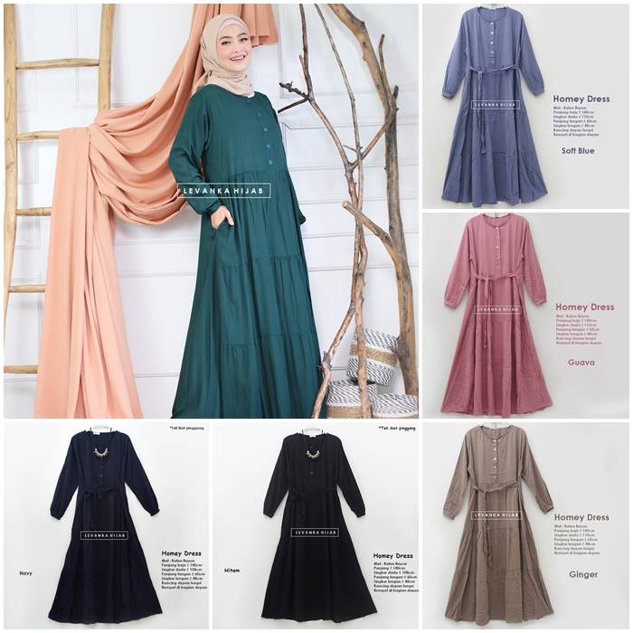 Gamis Katun Rayon Polos atau Homey Dress Polos