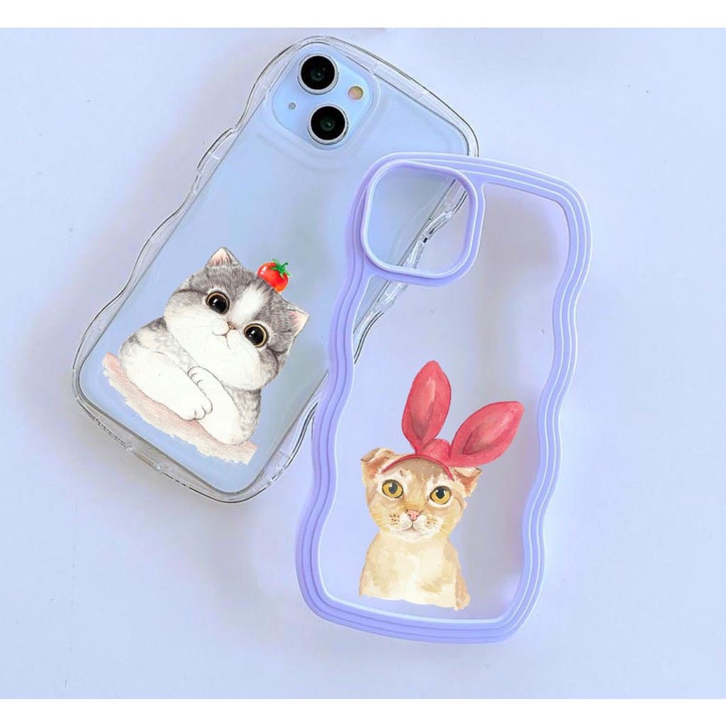 Softcase Motif karakter kitten kitty Casing For Iphone 7+ 8+ Plus X Xs Xr Max 11 12 13 14 Pro Max 14+ 14Plus HH35