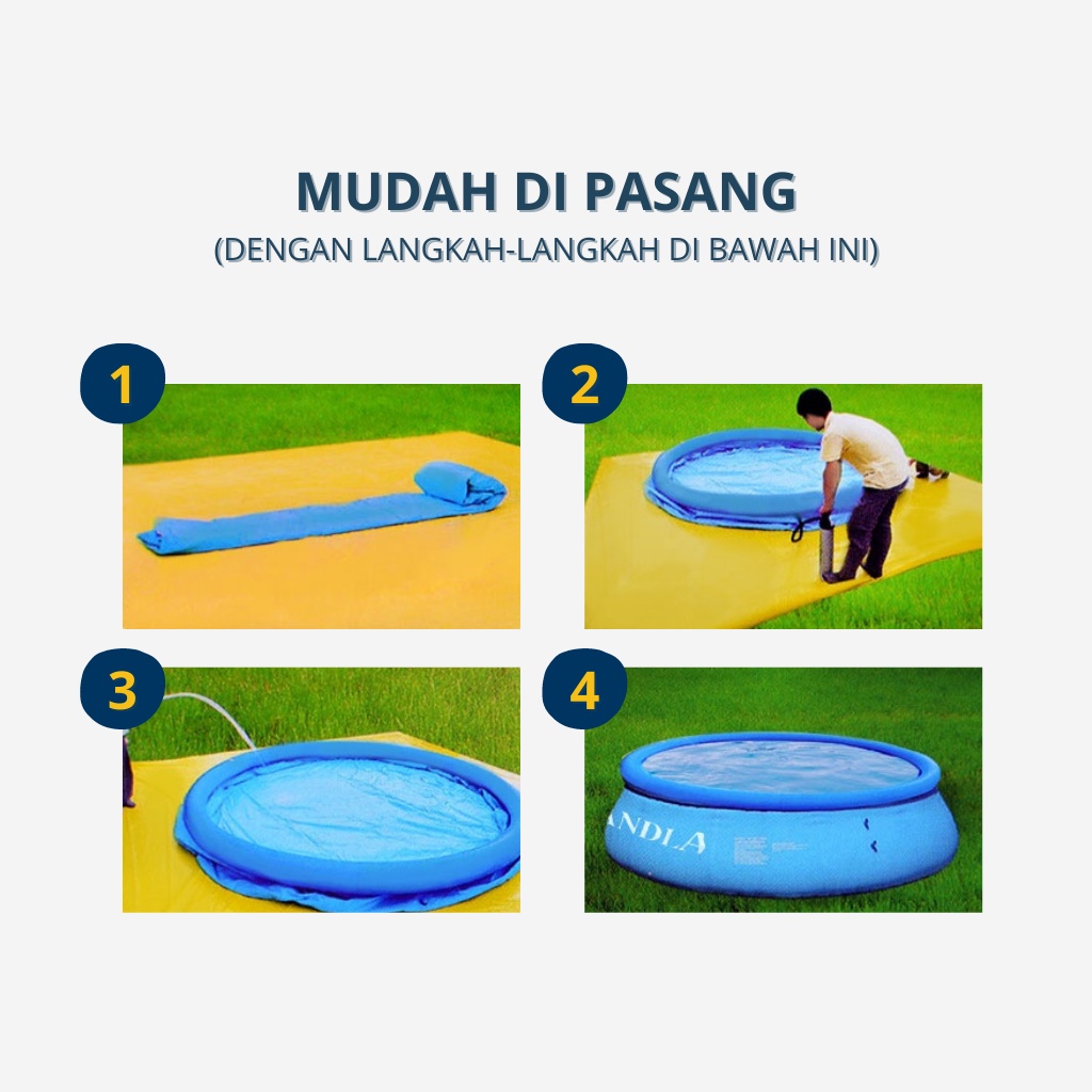 KIDDAILY KOLAM PORTABLE BAK MANDI RENANG BABY BATHTUB FOLDABLE SWIMMING POOL ANAK JUMBO LIPAT KOLAM RENANG KARET JUMBO