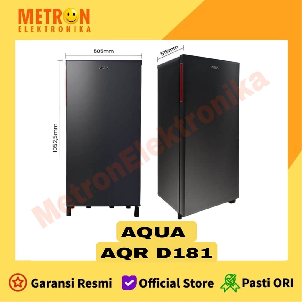 AQUA AQR-D 181 LS / LIGHT SILVER KULKAS 1 PINTU / AQRD181LS