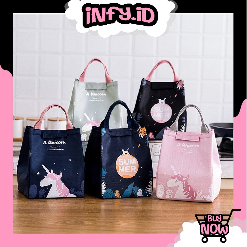 INFY - Tas Bekal Lunch Box Set Cooler Bag Kotak Makan Termos Panas R836