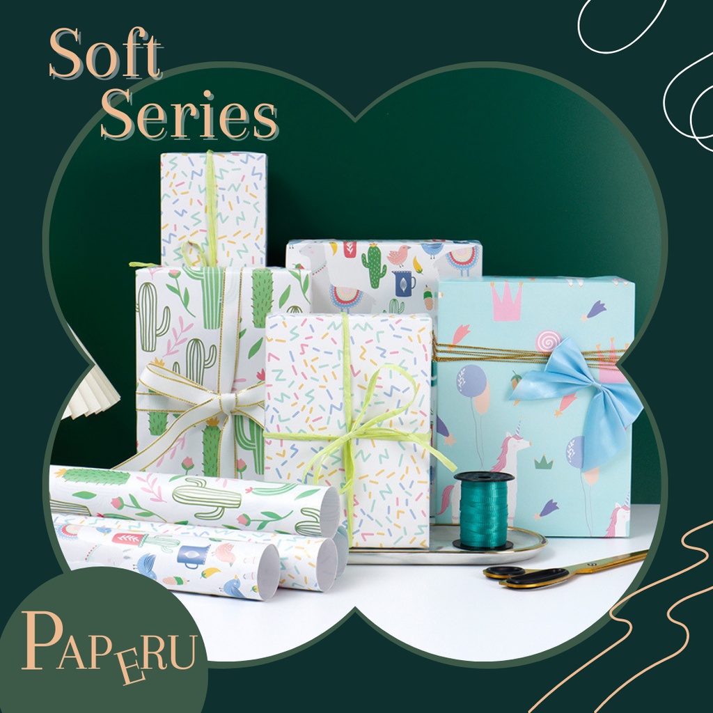 

[PAPERU] Soft Series Present Wrapping Papers | Kertas Kado Warna Soft | Kertas Kado Anak | Kertas Kado Orang Dewasa