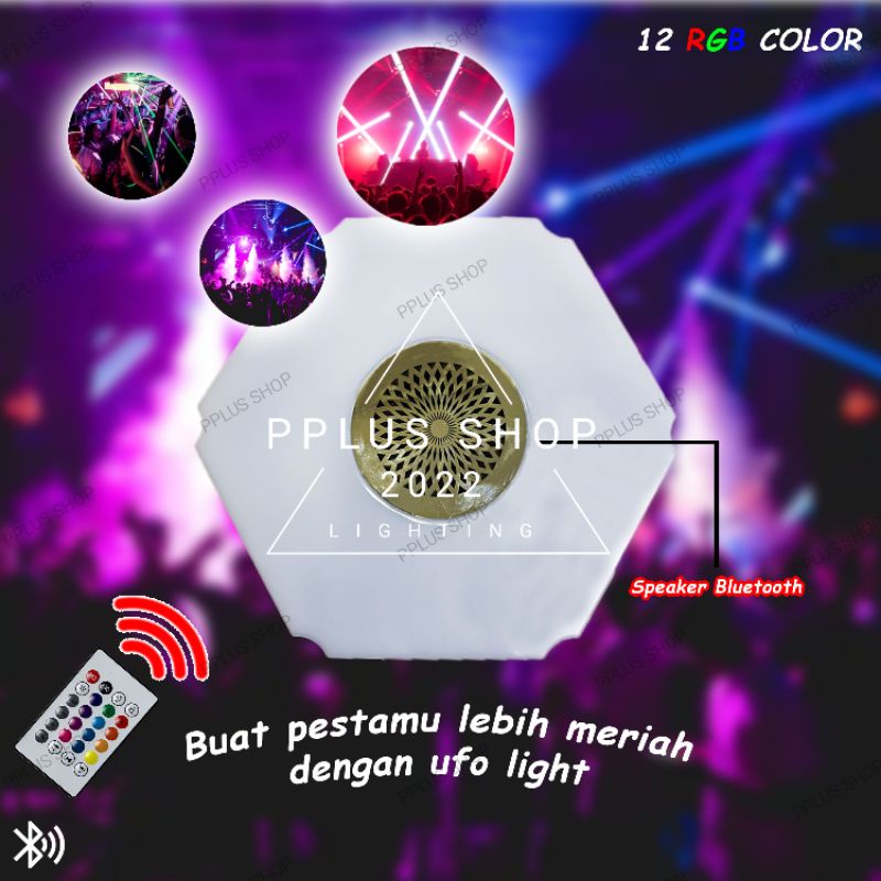 [ Pplus ] BOLHAM LED RGB DENGAN BLUETOOTH SPEAKER MUSIK / LAMPU LED RGB UFO WARNA WARNI E27 / LAMPU  RGB SEGI 6 SUARA KENCENG