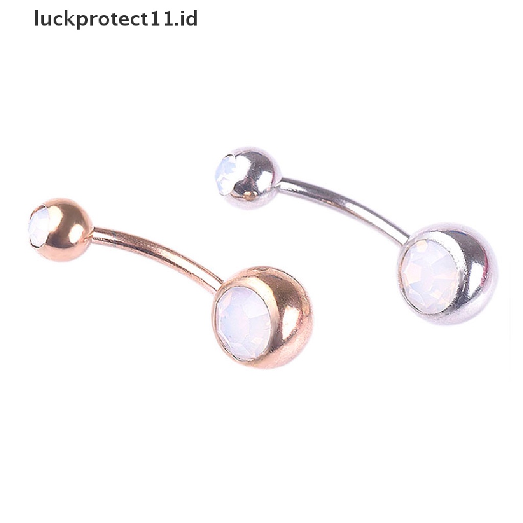 /Fashion Hot// Fashion// Cincin Pusar Opal Api Putih Pusar Cincin Bar Menjuntai Perhiasan Tubuh  .